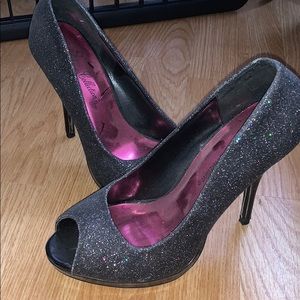 Sparkly black heels